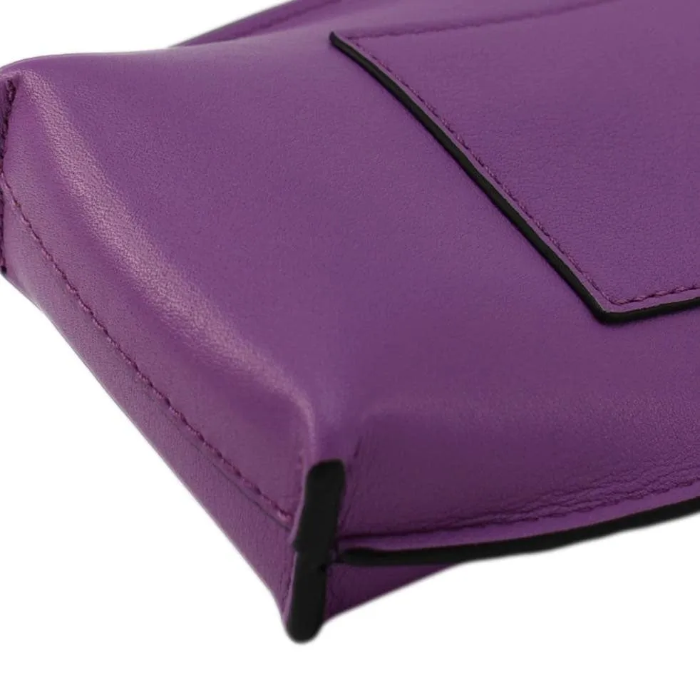 LOEWE Elephant Pocket Pouch Leather Crossbody Bag Purple