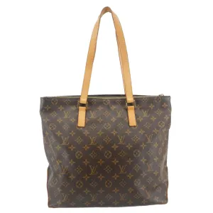 LOUIS VUITTON Cabas Mezzo Monogram Canvas Tote Bag Brown