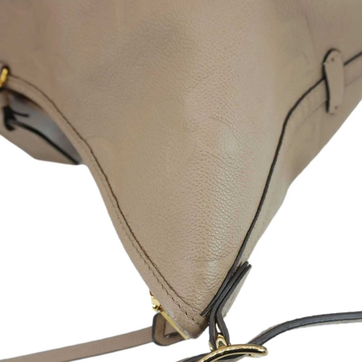 LOUIS VUITTON Carryall MM Empreinte Leather Shoulder Bag Beige