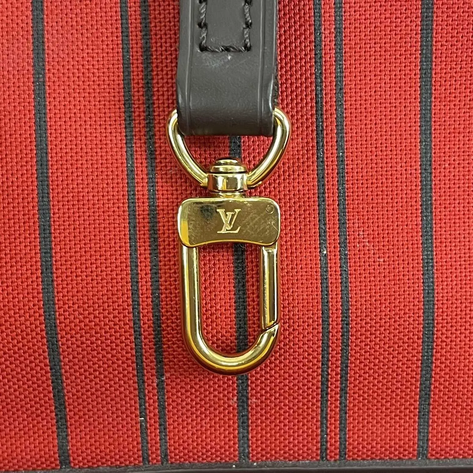 Louis Vuitton - LV Neverfull Damier Ebene MM - Brown / Red Tote / Shoulder Bag