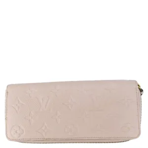 LOUIS VUITTON Monogram Empreinte Leather Zippy Wallet Rose Pink