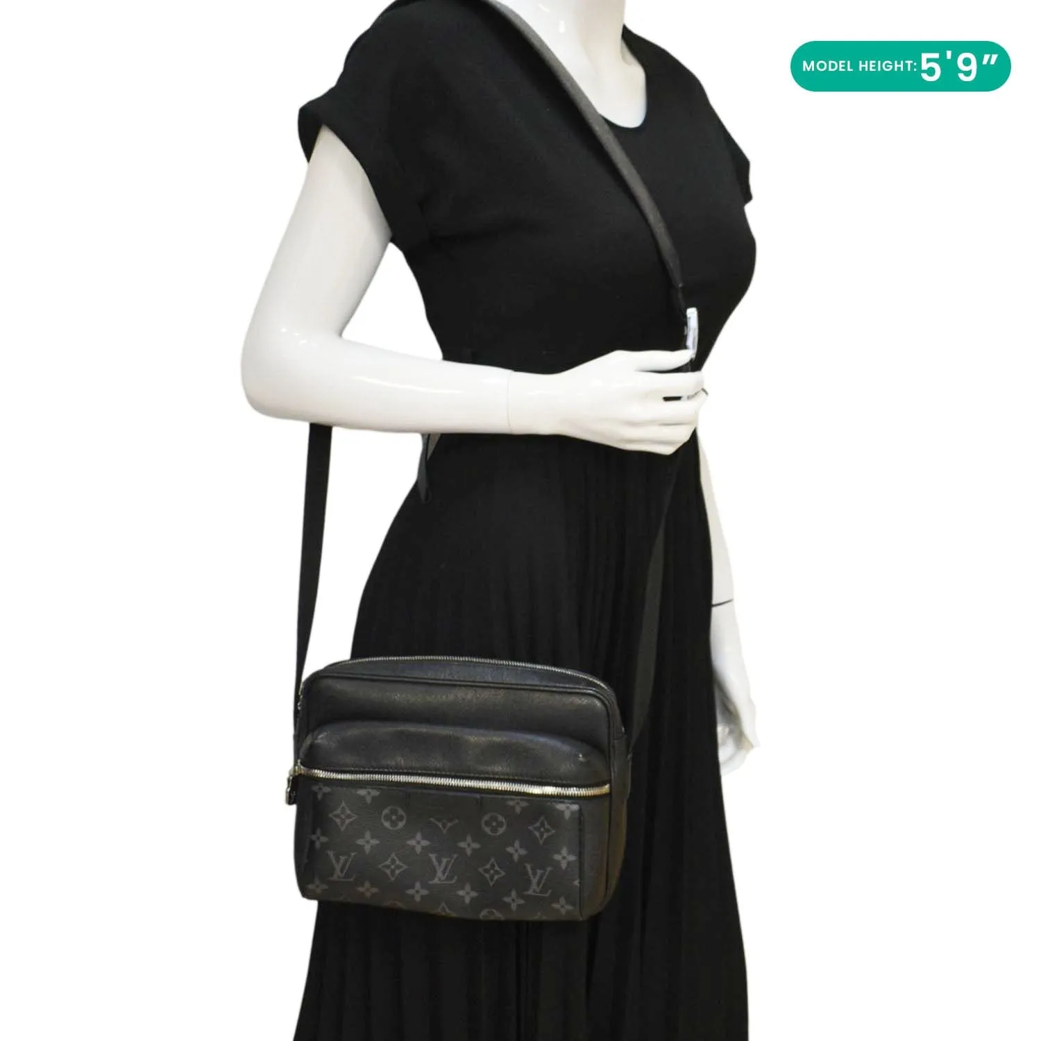LOUIS VUITTON Outdoor Monogram Eclipse Crossbody Bag Black