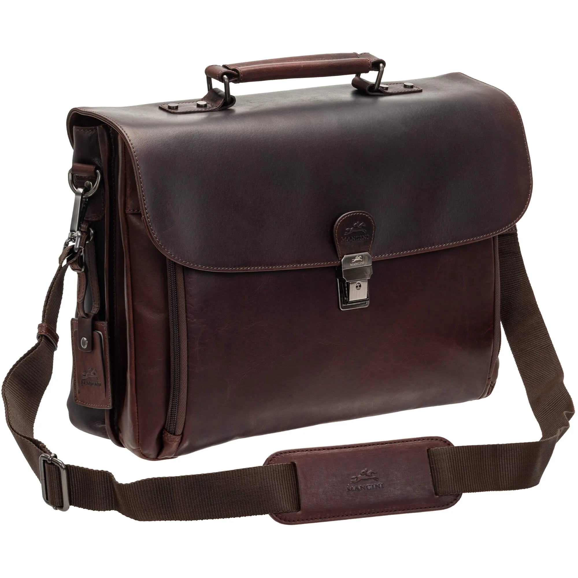 Mancini Buffalo Double Compartment Briefcase for 15.6" Laptop / Tablet