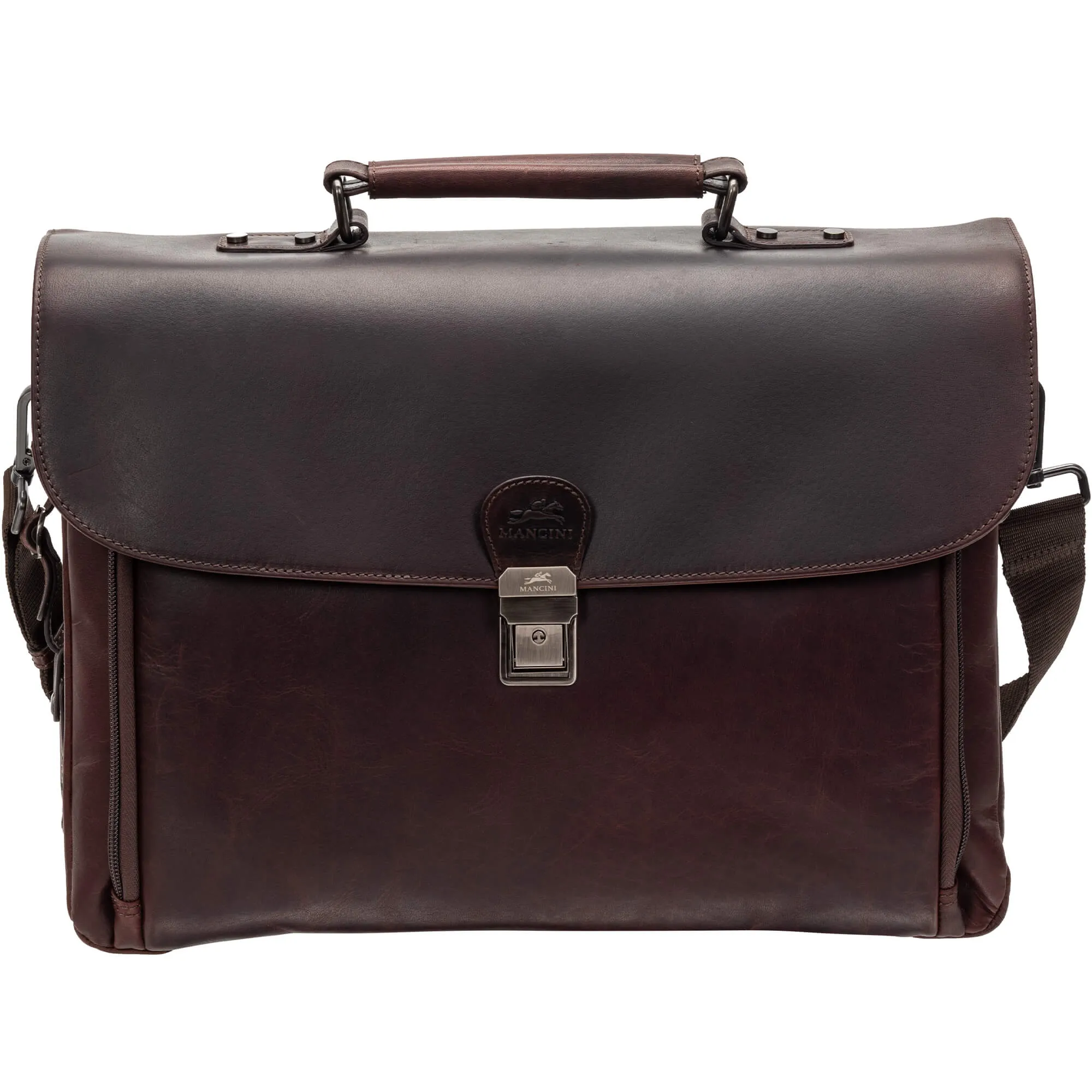 Mancini Buffalo Double Compartment Briefcase for 15.6" Laptop / Tablet