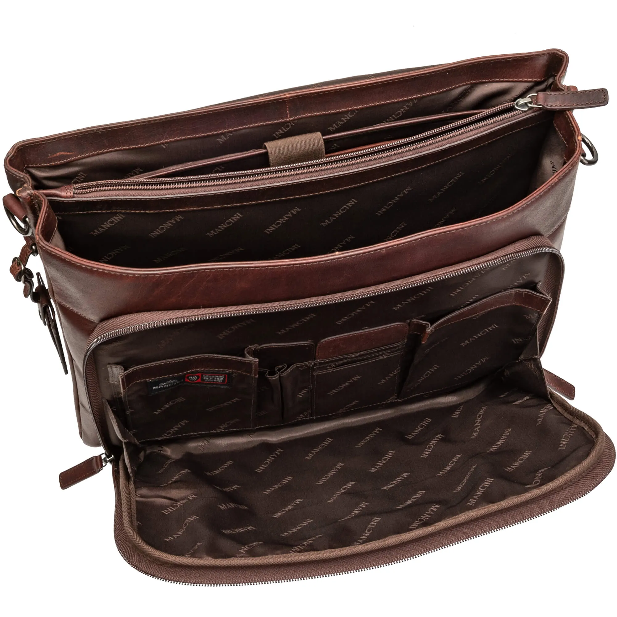 Mancini Buffalo Double Compartment Briefcase for 15.6" Laptop / Tablet