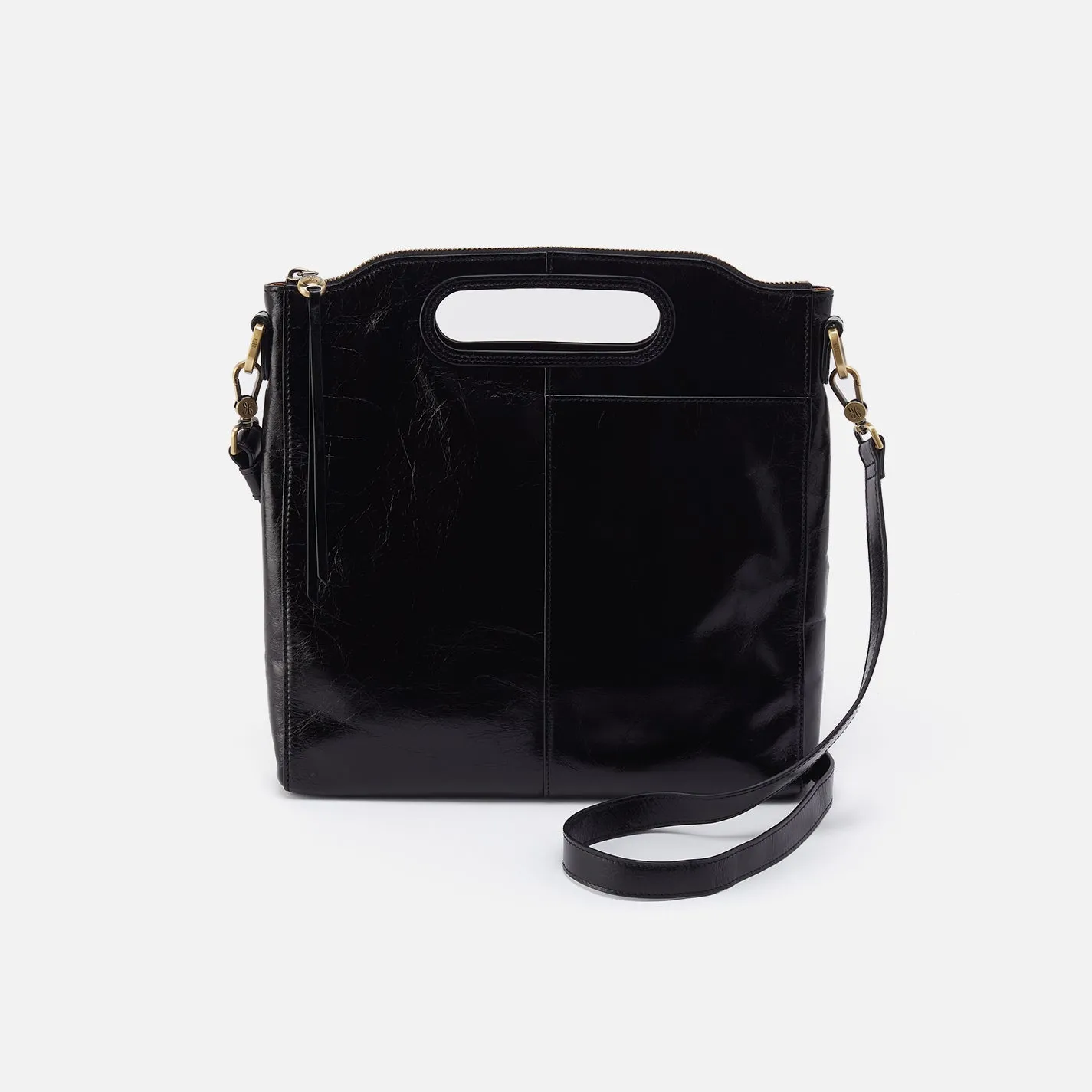 Maude Medium Crossbody In Polished Leather - Black