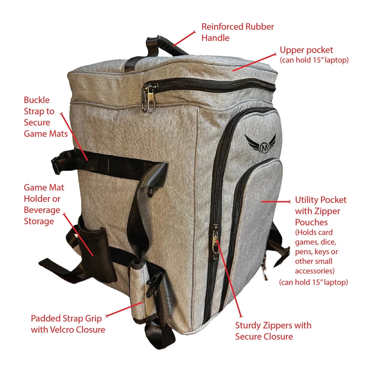 Mayday Ultimate Game Night Backpack Bag - Charcoal Grey