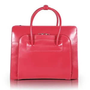 McKleinUSA W Series, Lake Forest, Top Grain Cowhide Leather, 15" Leather Ladies' Laptop Briefcase w/Removable Sleeve, Fuchsia (94333)
