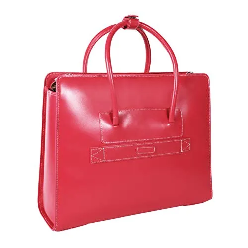 McKleinUSA W Series, Lake Forest, Top Grain Cowhide Leather, 15" Leather Ladies' Laptop Briefcase w/Removable Sleeve, Fuchsia (94333)