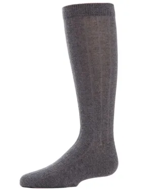 Memoi Boys Ribbed Crew Socks 3-pack - Gray Heather MK-10950