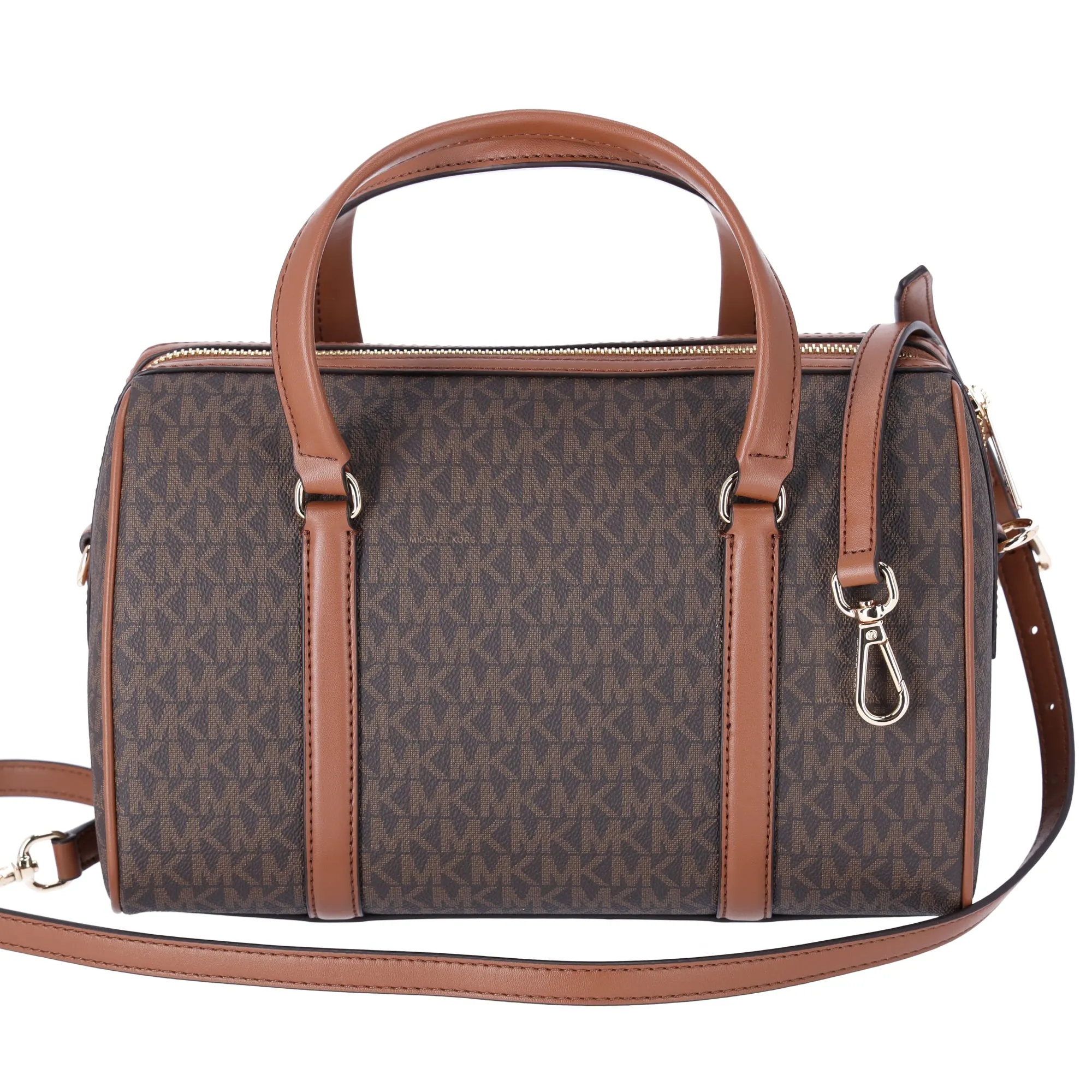 Michael Kors Jet Set Travel Medium Duffle Bag Satchel Brown MK Signature