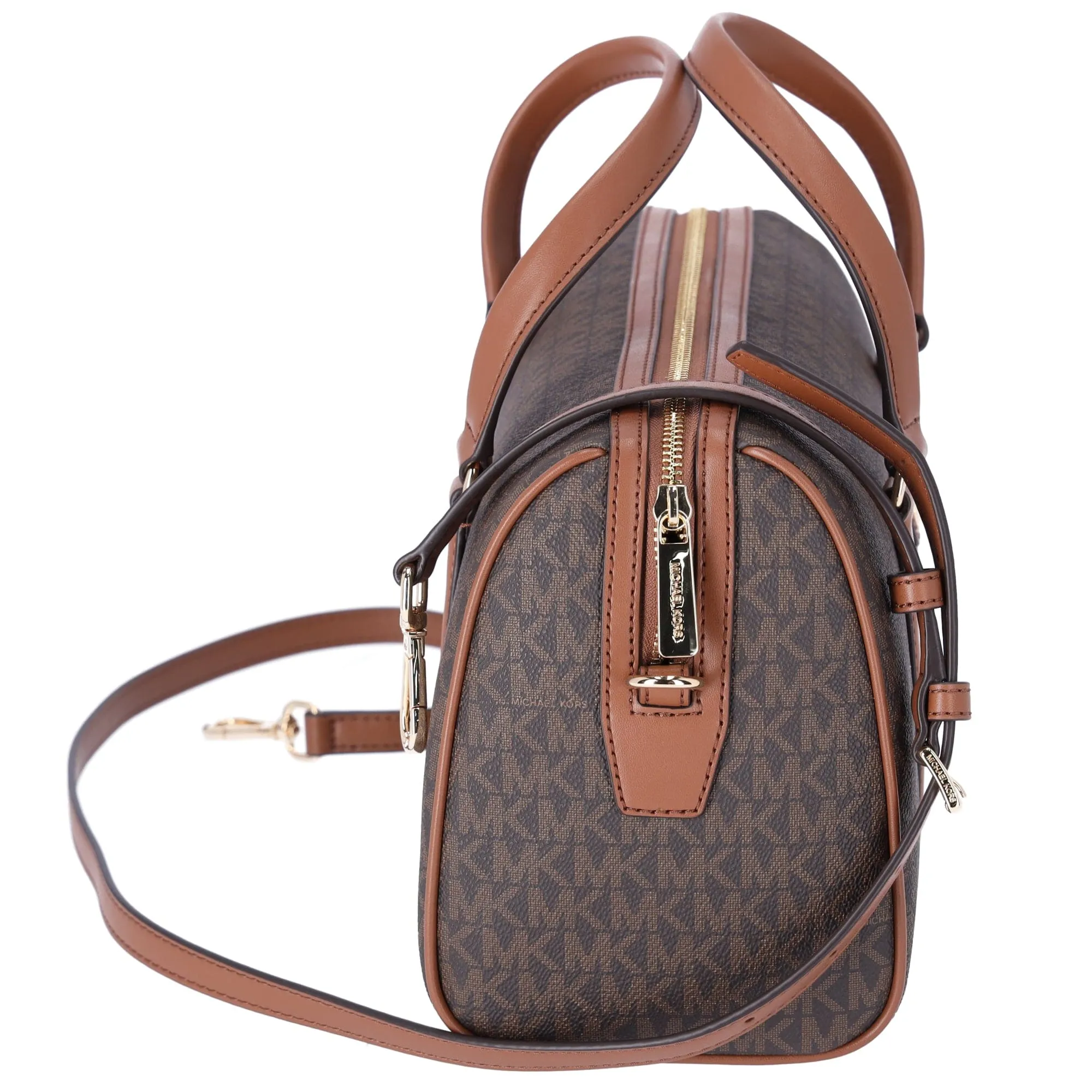 Michael Kors Jet Set Travel Medium Duffle Bag Satchel Brown MK Signature