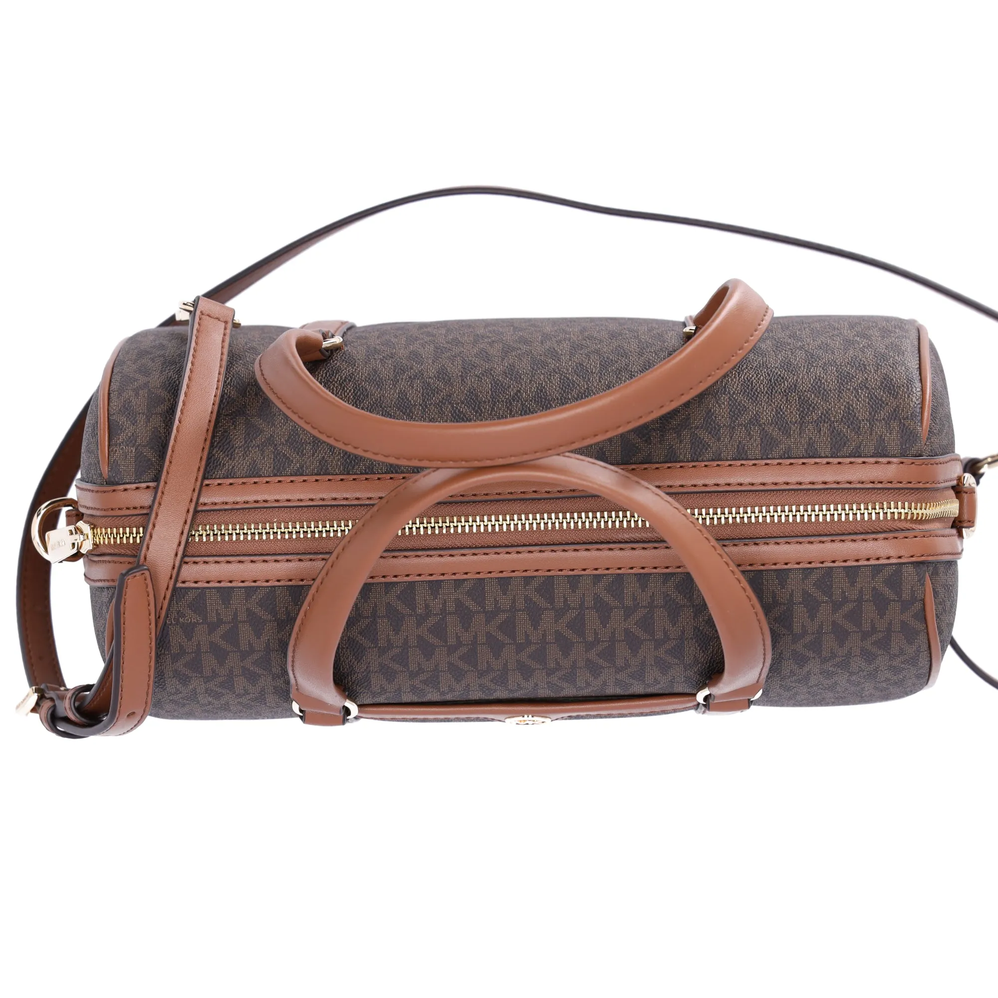 Michael Kors Jet Set Travel Medium Duffle Bag Satchel Brown MK Signature