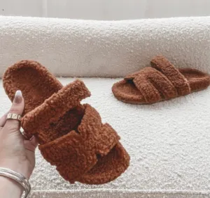 Mocha Teddy Sandals