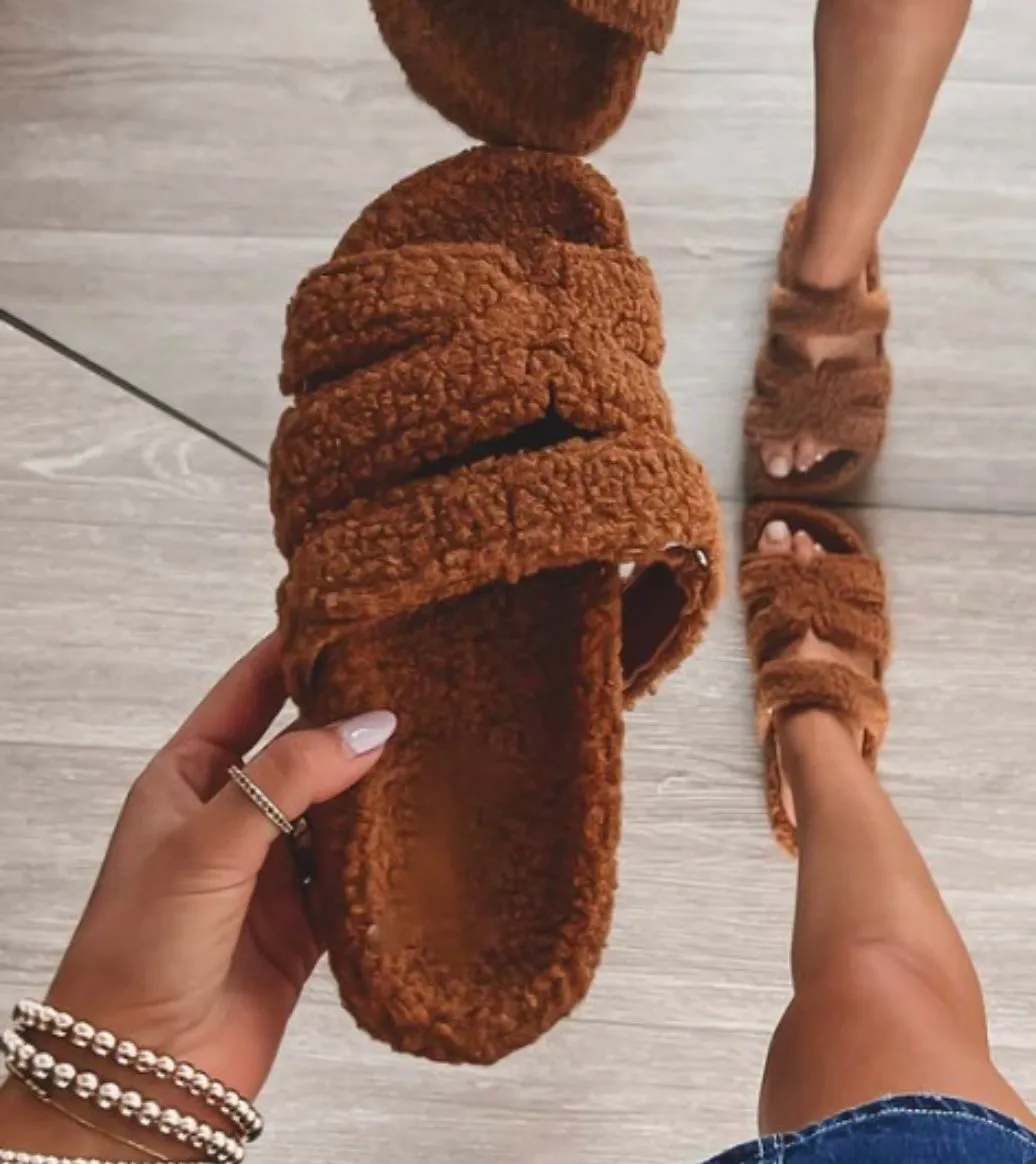 Mocha Teddy Sandals