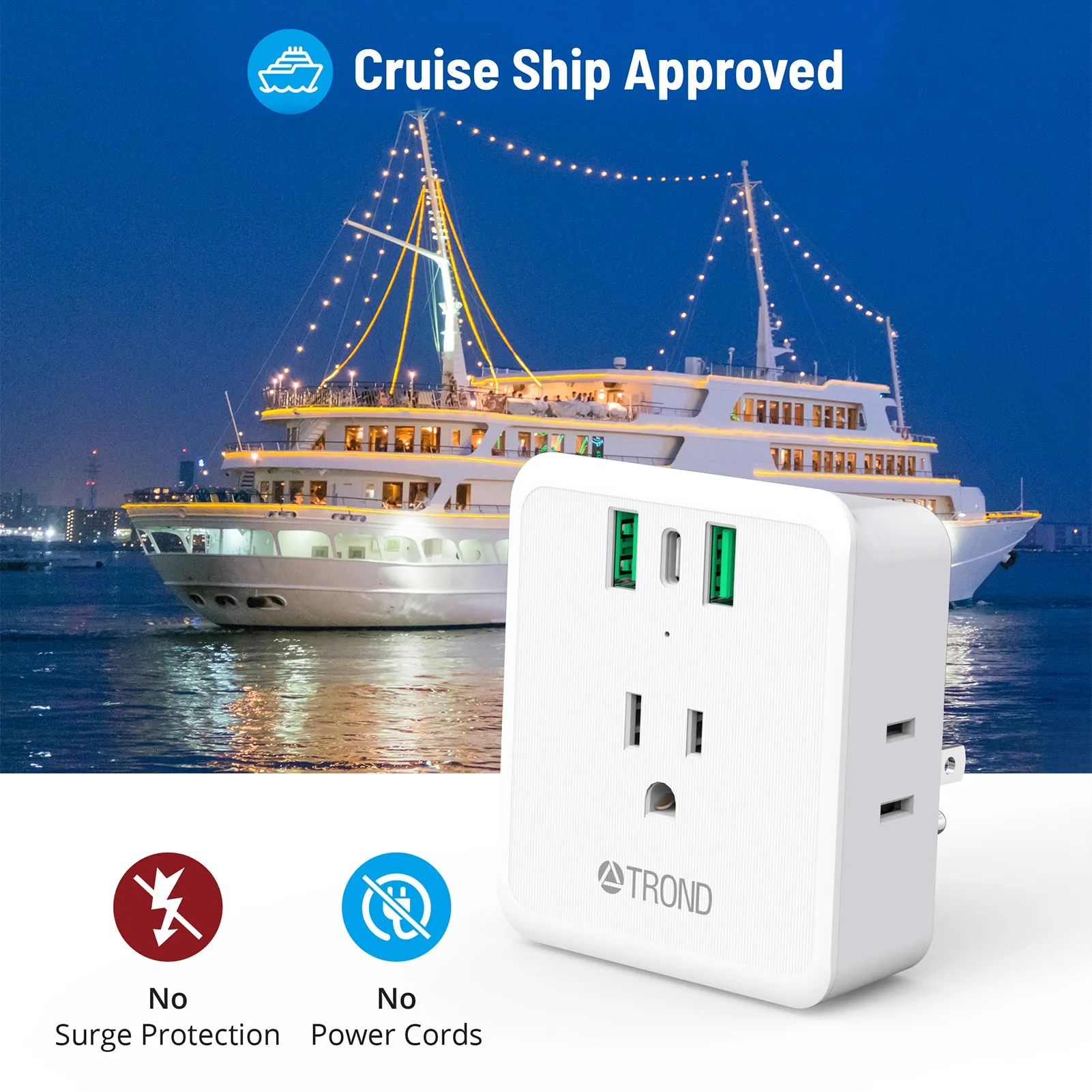 Multi Plug Outlet Extender 4 Outlet Splitter with 3 USB Wall Charger