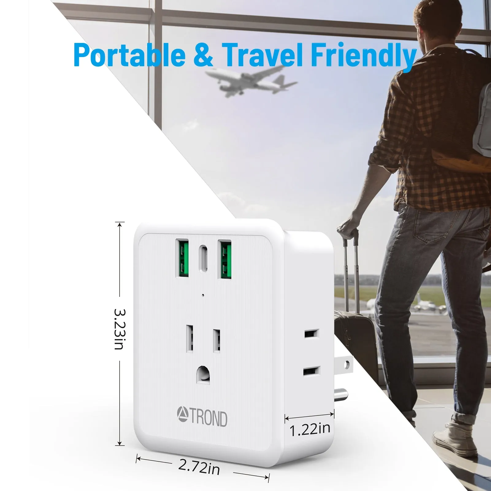 Multi Plug Outlet Extender 4 Outlet Splitter with 3 USB Wall Charger