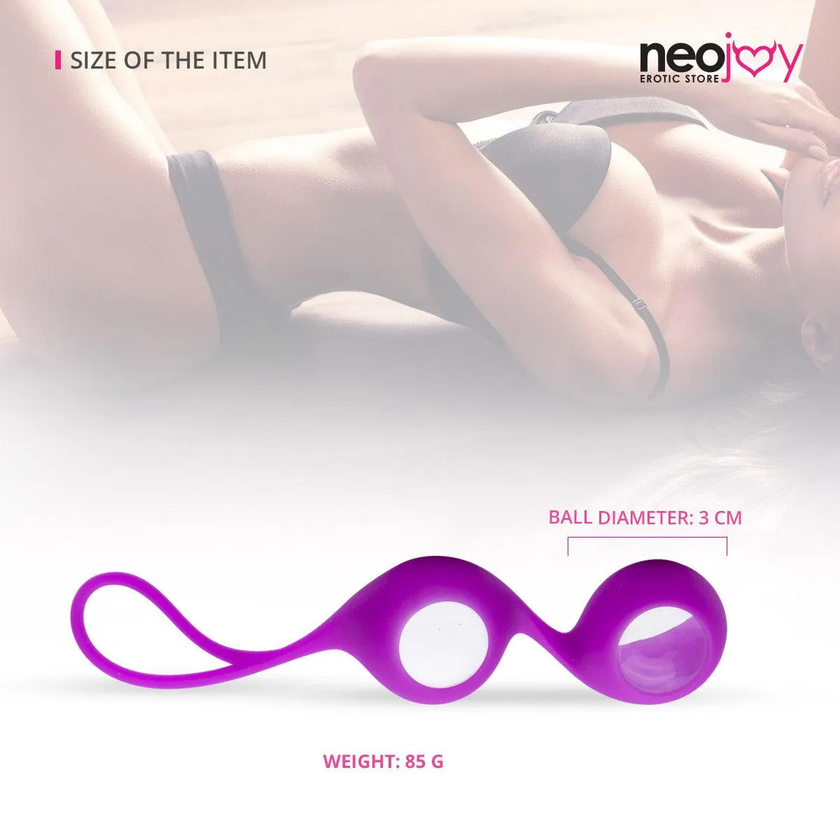 Neojoy double Kegel Balls - Glass-Ben Wa Balls-Pink