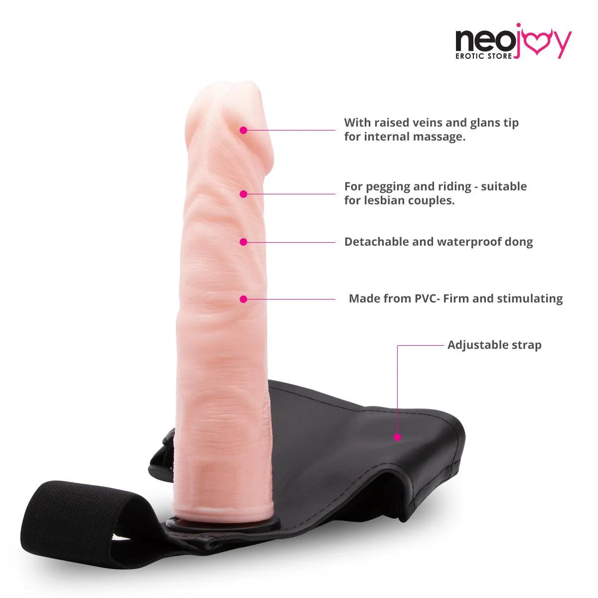 Neojoy - Real Penetration - Realistic Dildo Strap-On Harness - 19cm - 7.5 inch