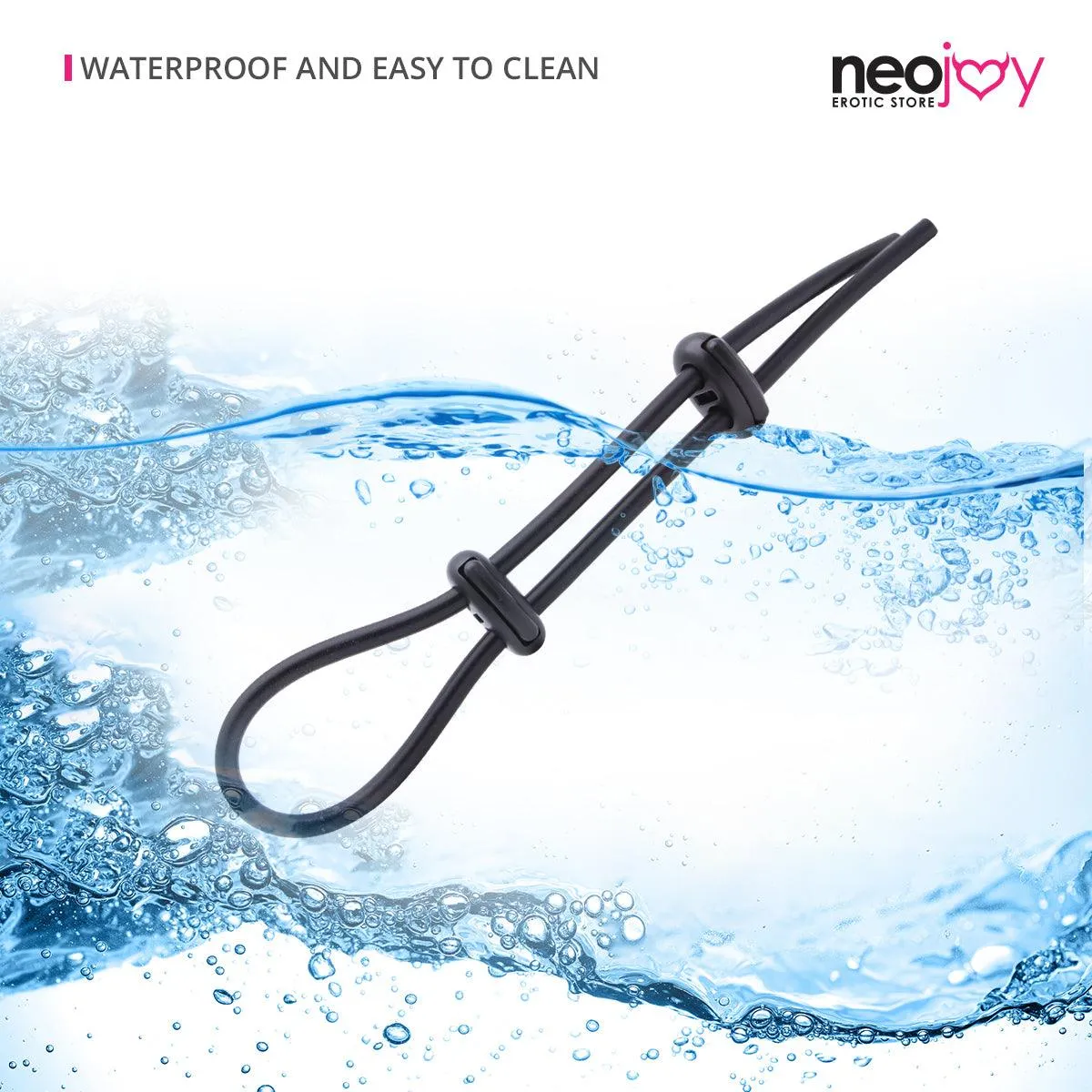 Neojoy Silicone Lasso with 2 lockers - Silicone - Black