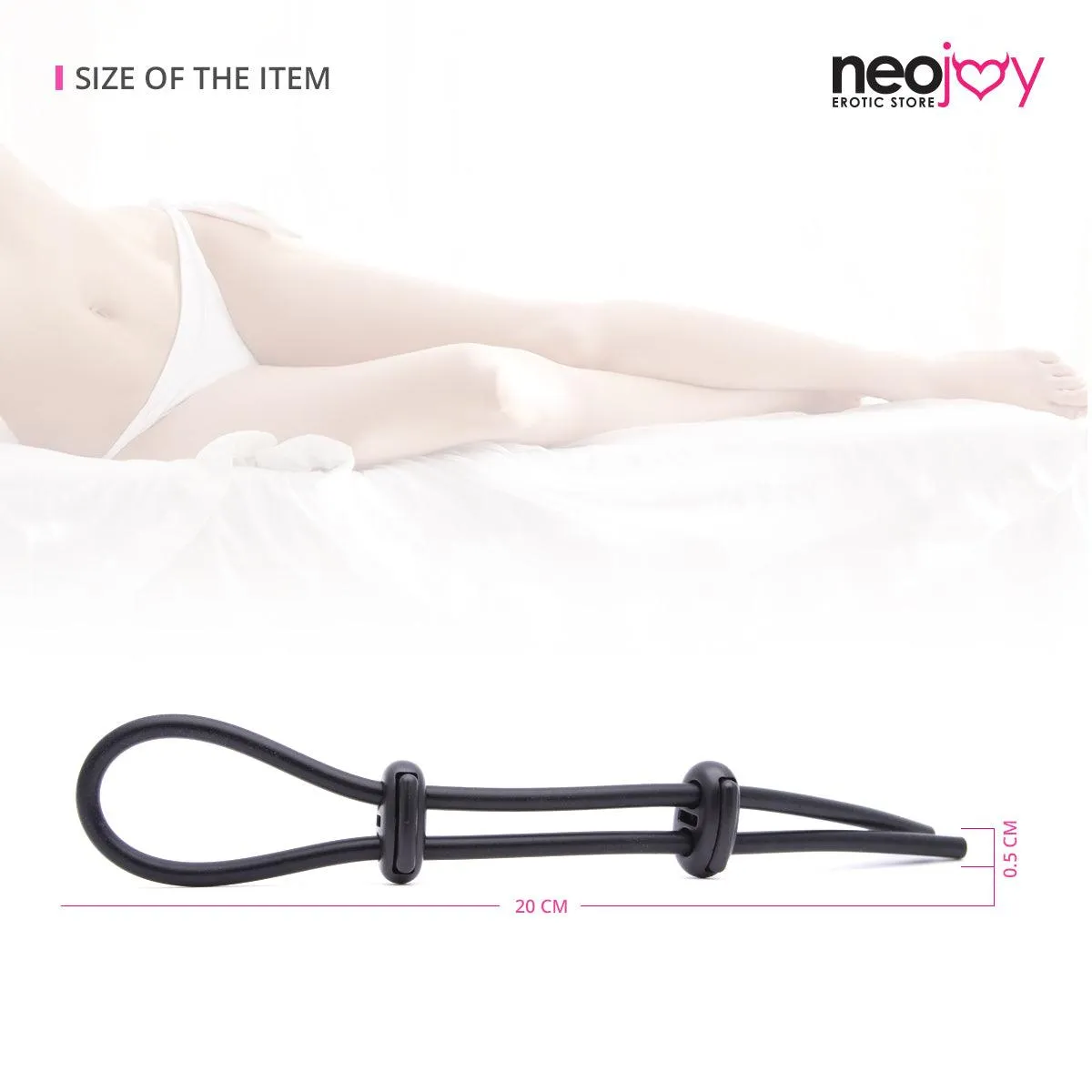 Neojoy Silicone Lasso with 2 lockers - Silicone - Black