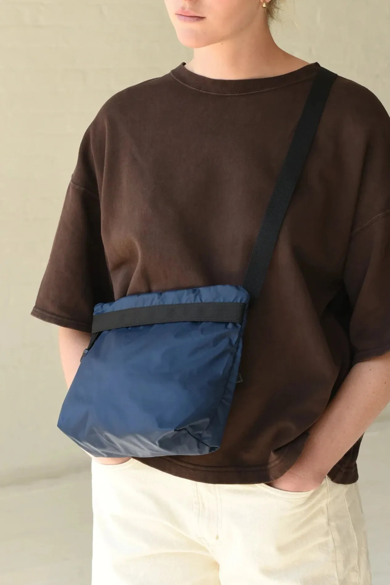 Nylon Crossbody Bag, Navy/Black