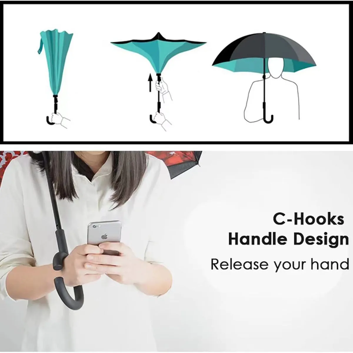 Pansy Wreath - Sturdy Reverse Close Umbrella