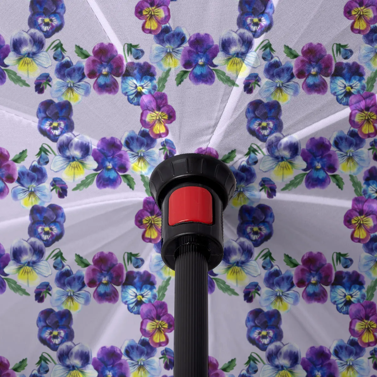 Pansy Wreath - Sturdy Reverse Close Umbrella