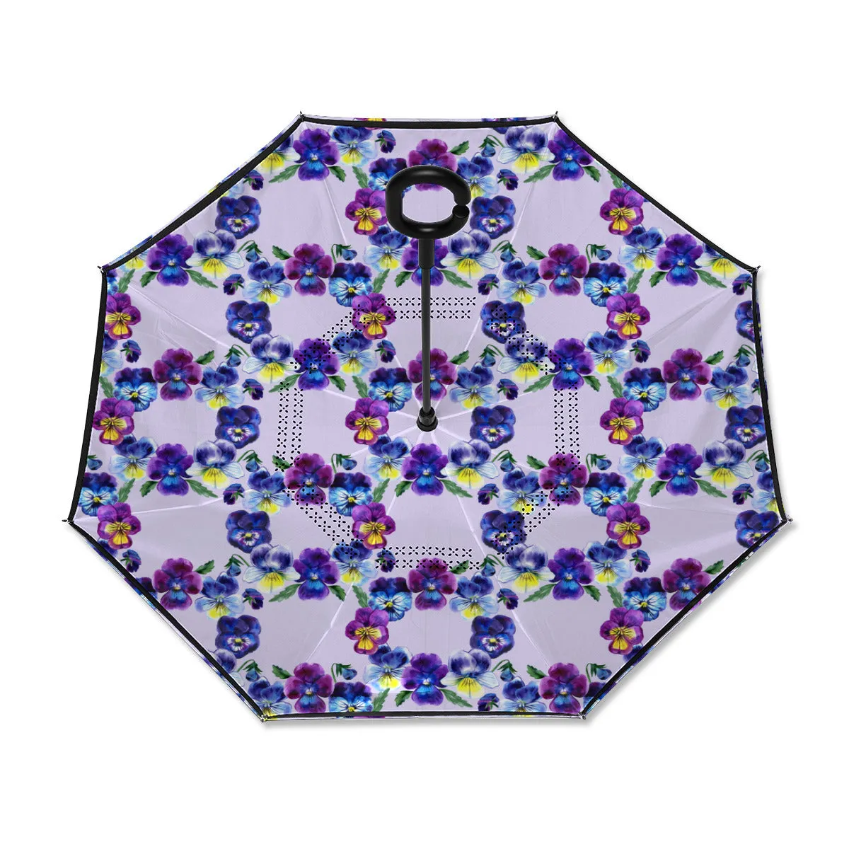 Pansy Wreath - Sturdy Reverse Close Umbrella