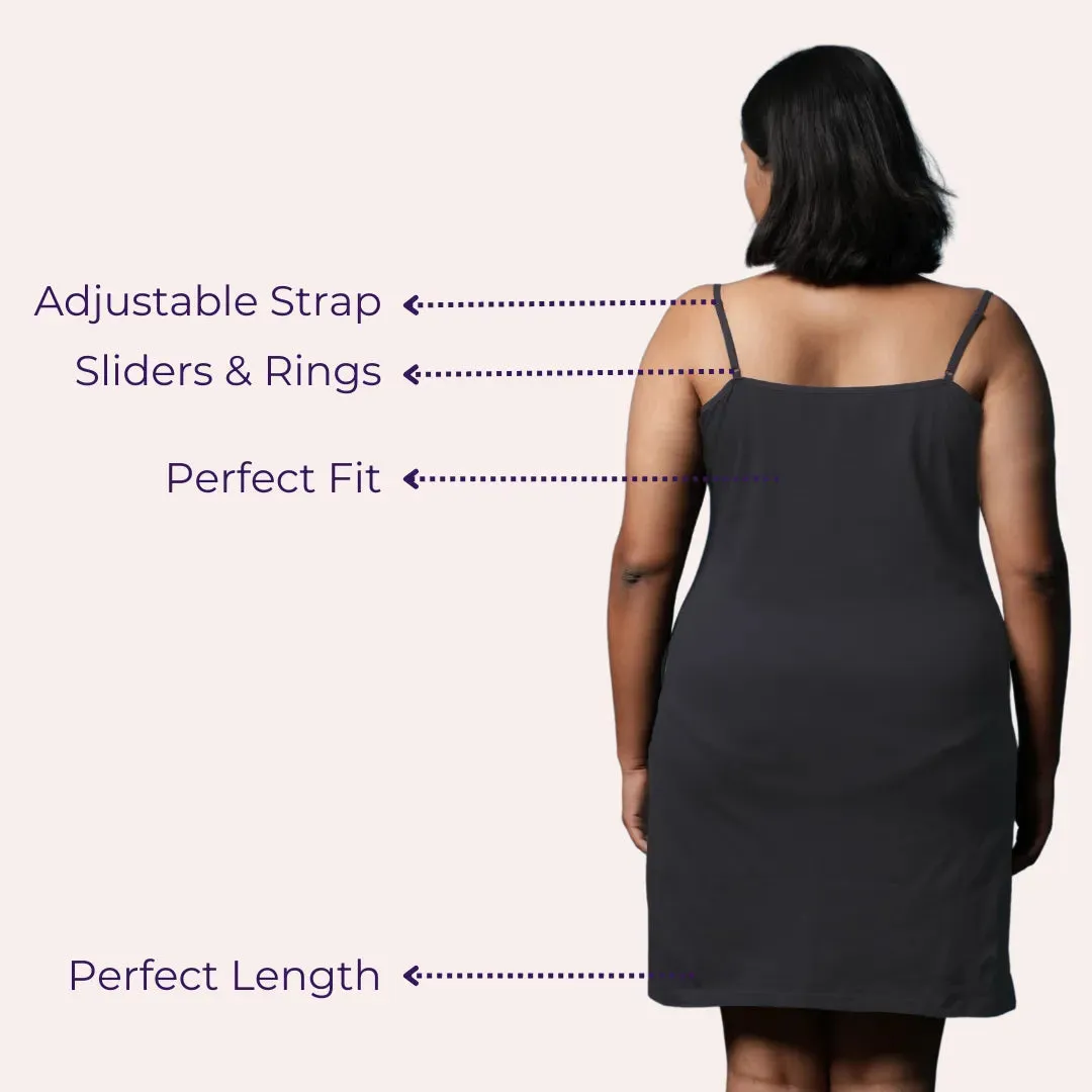 Plus Size Inner Slip For Kurti/Kurta | Adjustable Straps | Side Slits For Easy Movement | Pack Of 2