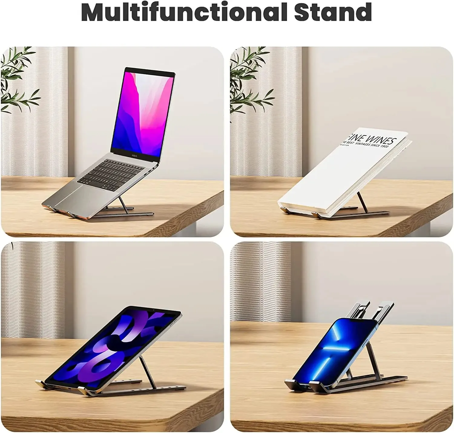 Portable Laptop Stand Aluminum Notebook Holder Foldable for 9 To 15.6 Inch Laptops Bracket for Macbook Air Pro Dell Lenovo