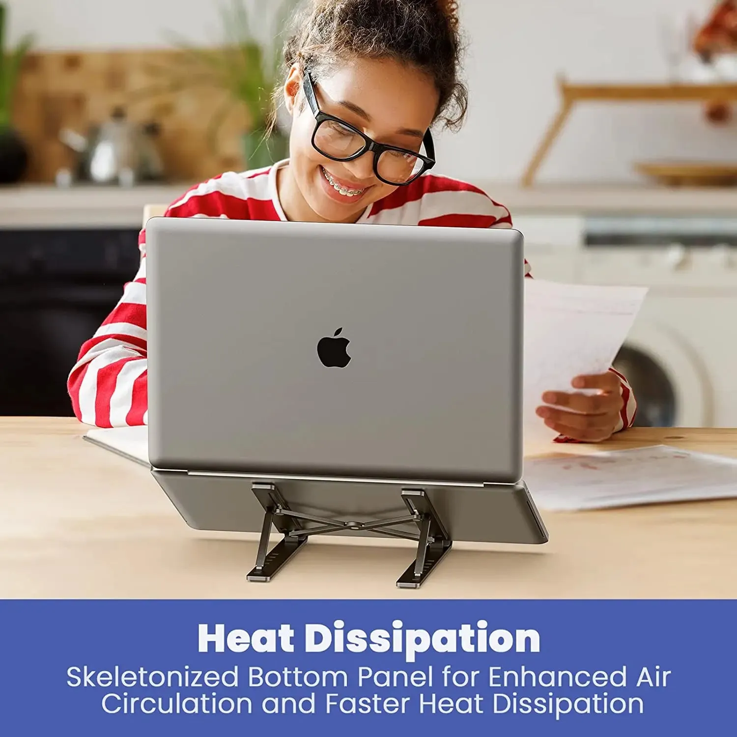 Portable Laptop Stand Aluminum Notebook Holder Foldable for 9 To 15.6 Inch Laptops Bracket for Macbook Air Pro Dell Lenovo