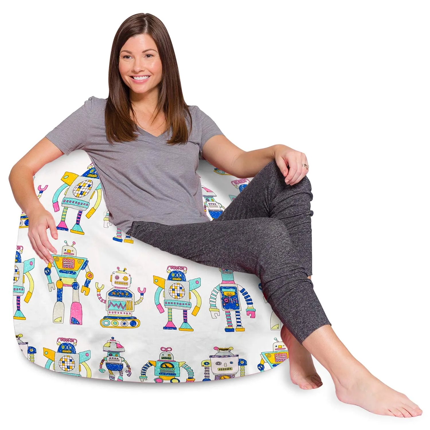 Posh Beanbags Bean Bag Chair Large-38in Canvas Birds