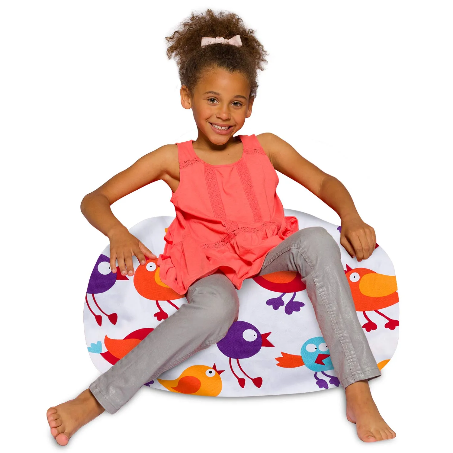 Posh Beanbags Bean Bag Chair Large-38in Canvas Birds