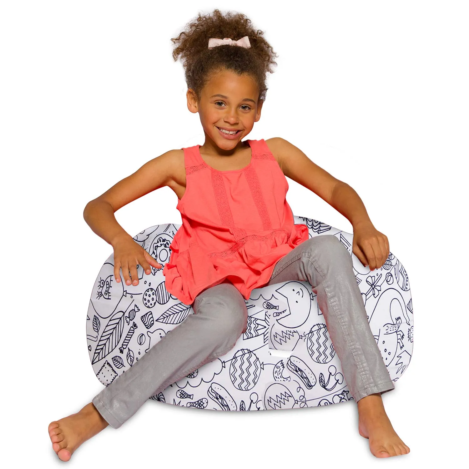 Posh Beanbags Bean Bag Chair Large-38in Canvas Birds