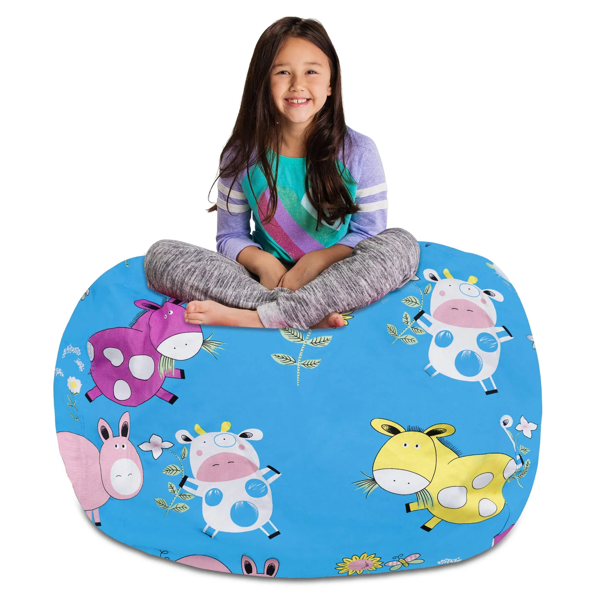 Posh Beanbags Bean Bag Chair Large-38in Canvas Birds