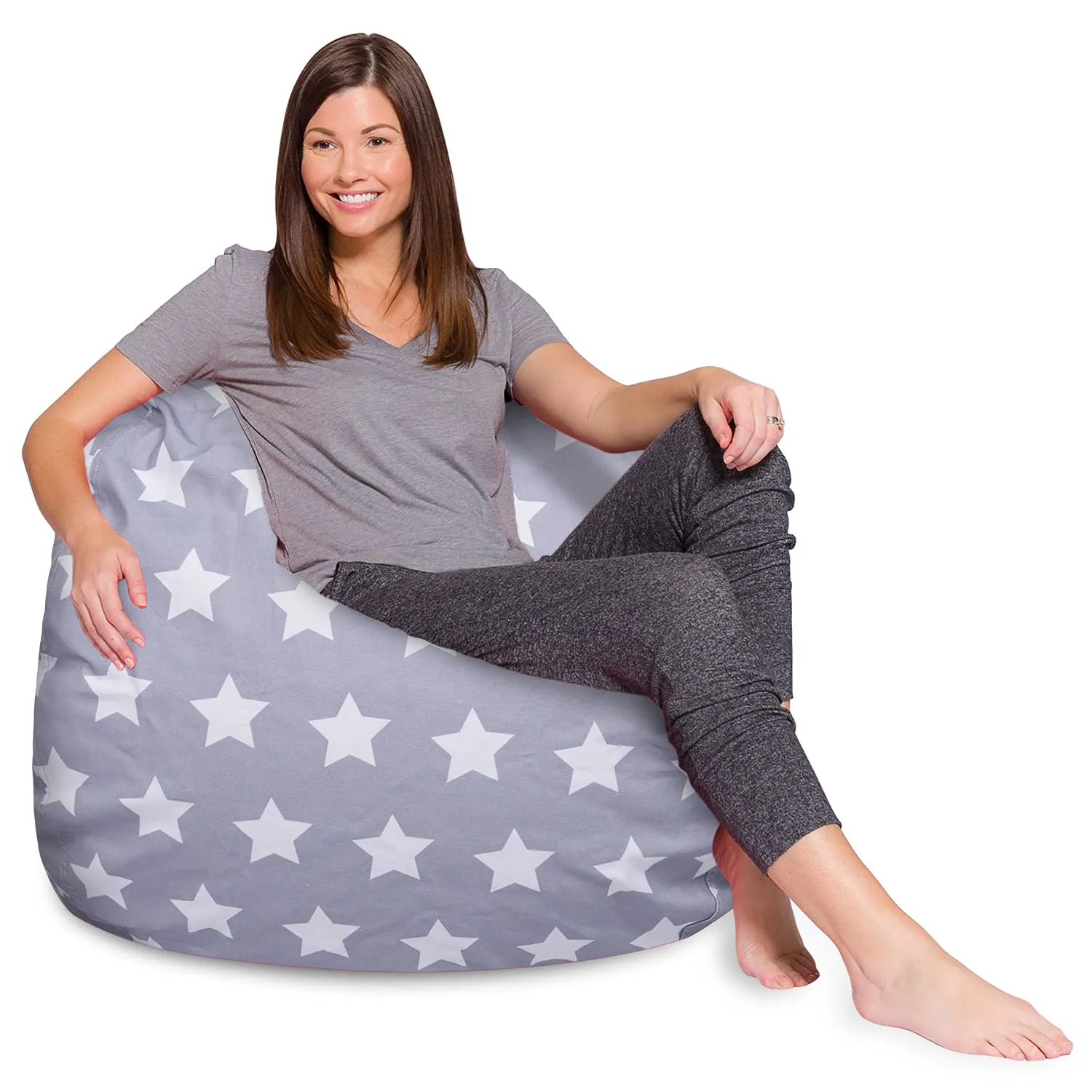 Posh Beanbags Bean Bag Chair Large-38in Canvas Birds