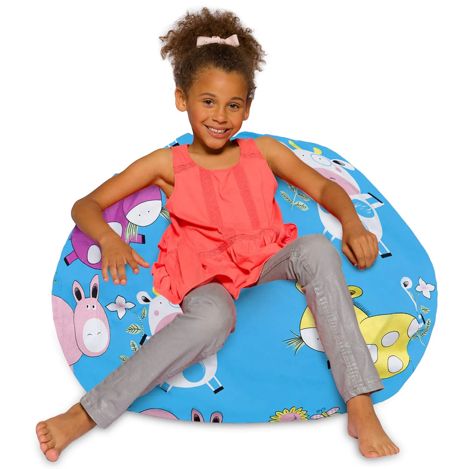 Posh Beanbags Bean Bag Chair Large-38in Canvas Birds