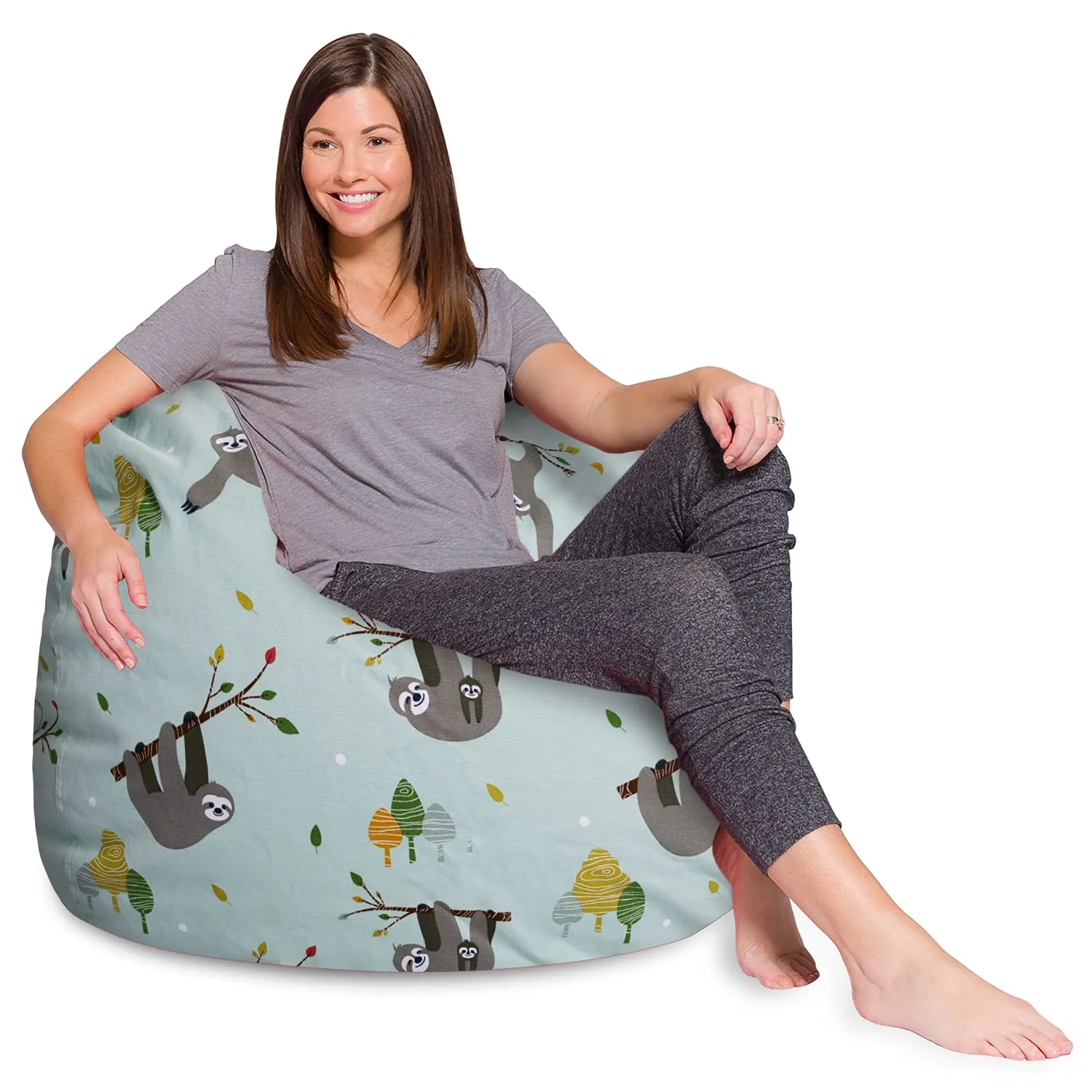 Posh Beanbags Bean Bag Chair Large-38in Canvas Birds