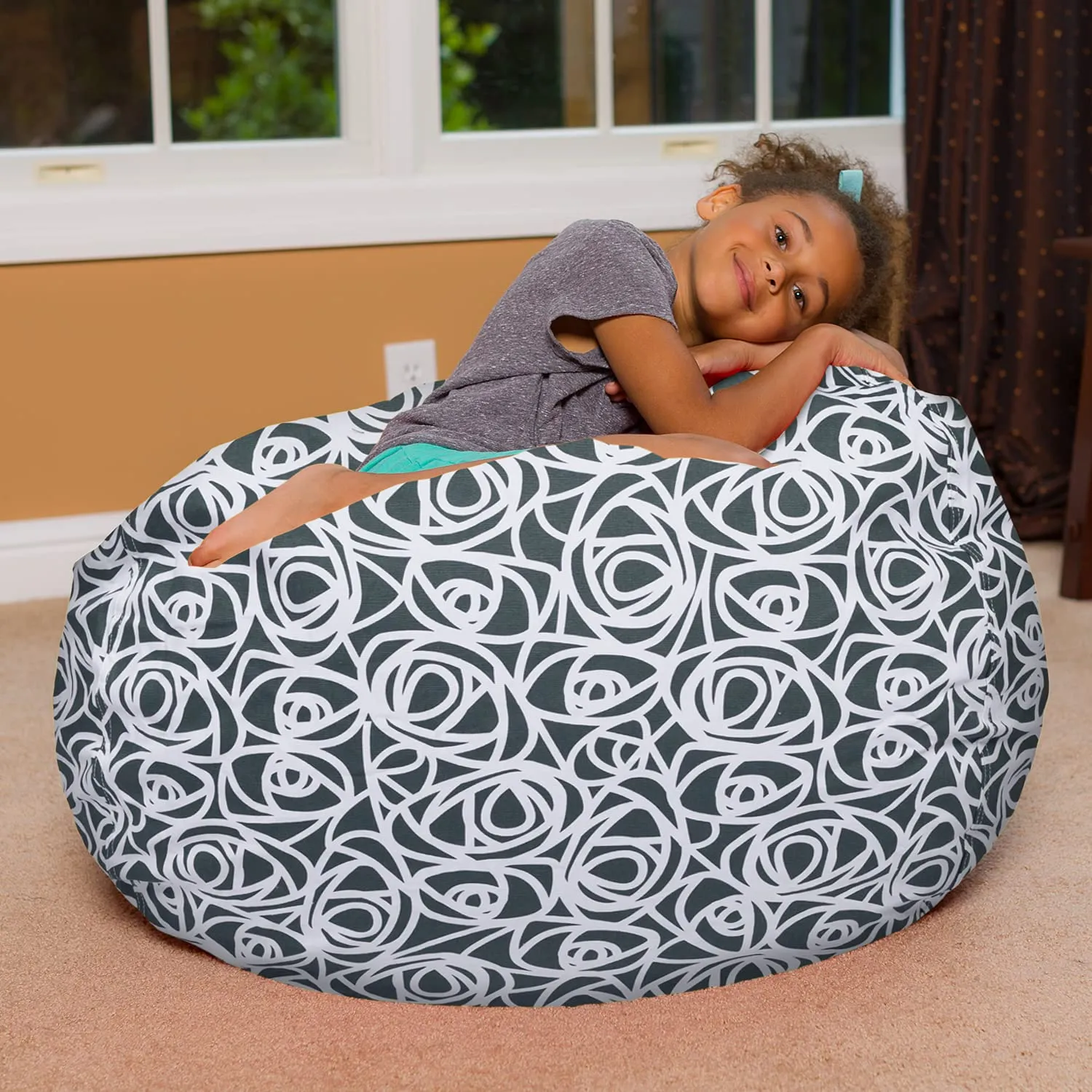 Posh Beanbags Bean Bag Chair Large-38in Canvas Birds