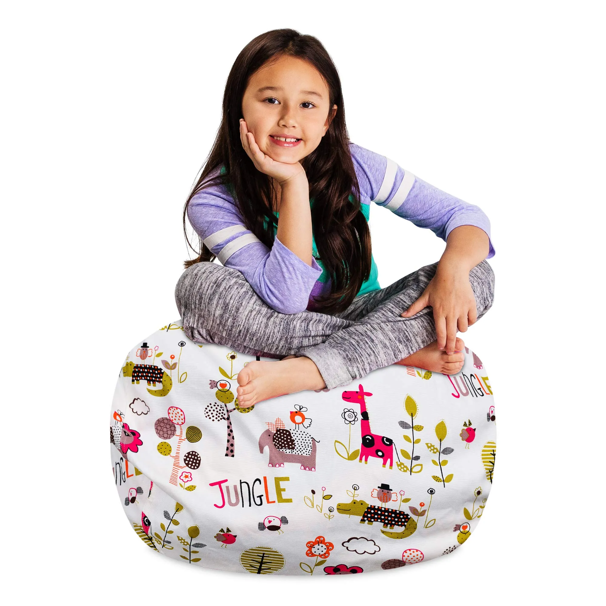 Posh Beanbags Bean Bag Chair Large-38in Canvas Birds