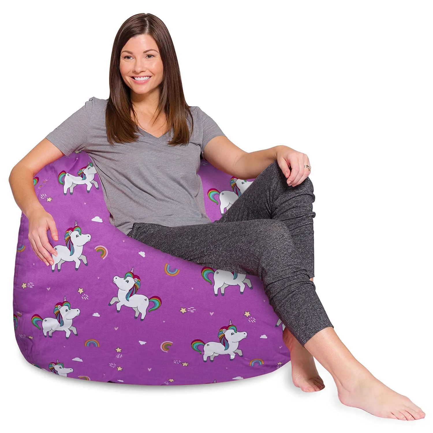 Posh Beanbags Bean Bag Chair Large-38in Canvas Birds