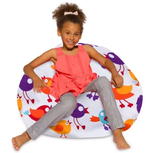 Posh Beanbags Bean Bag Chair Large-38in Canvas Birds