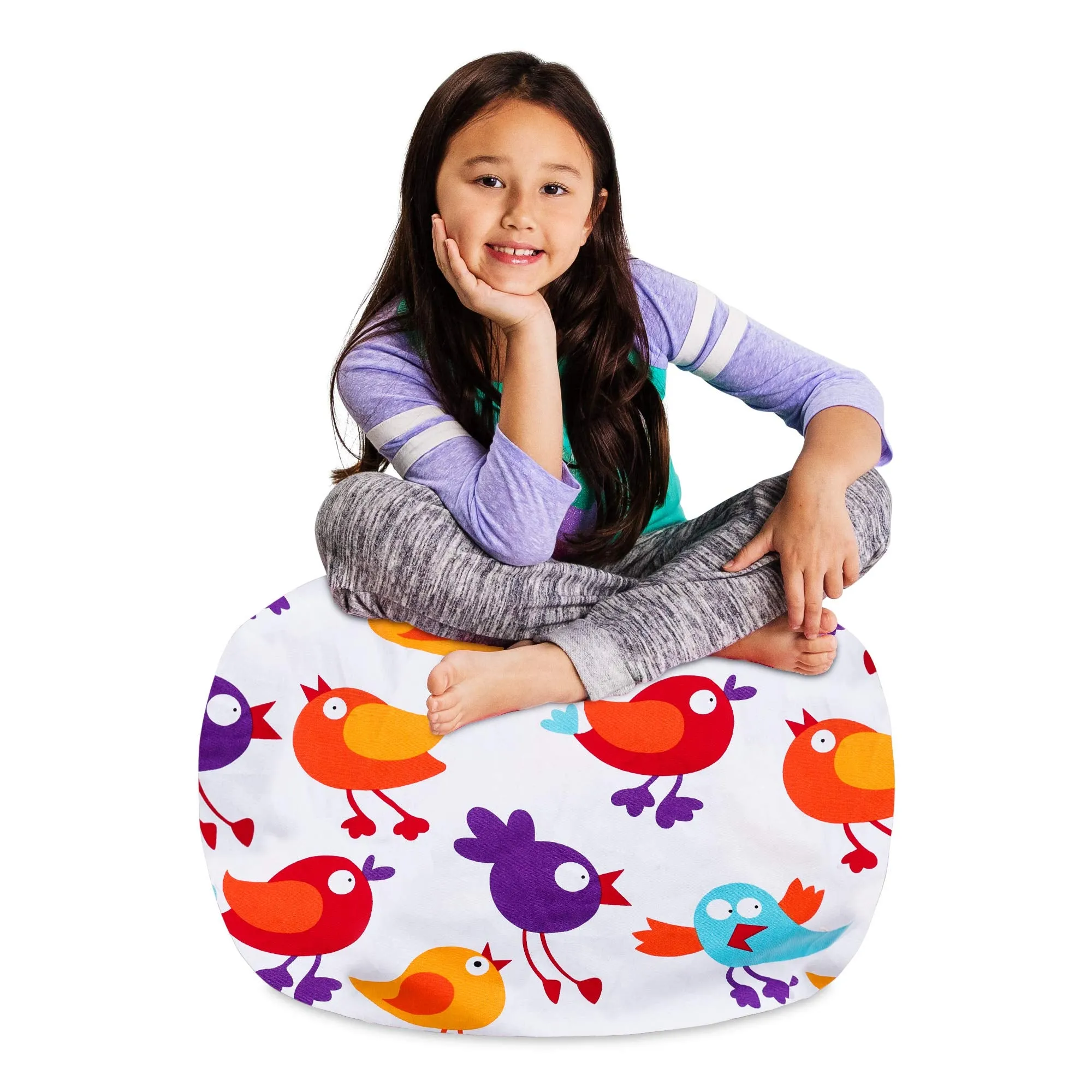 Posh Creations Kids Stuffed Animal Storage Bean Bag Chair Cover