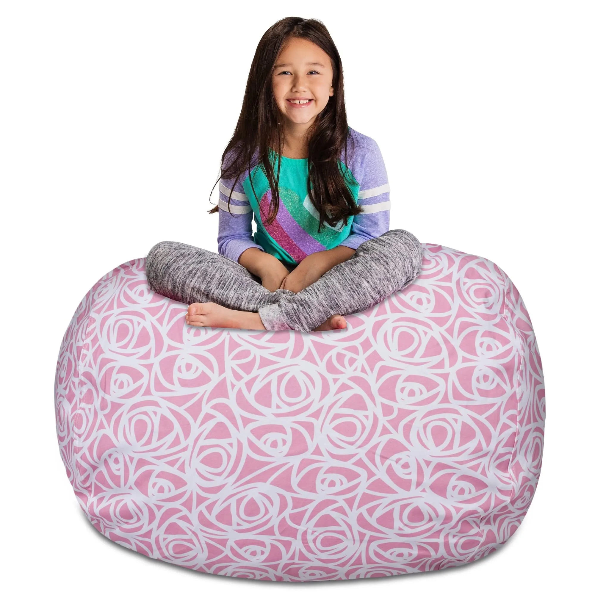 Posh Creations Kids Stuffed Animal Storage Bean Bag Chair Cover