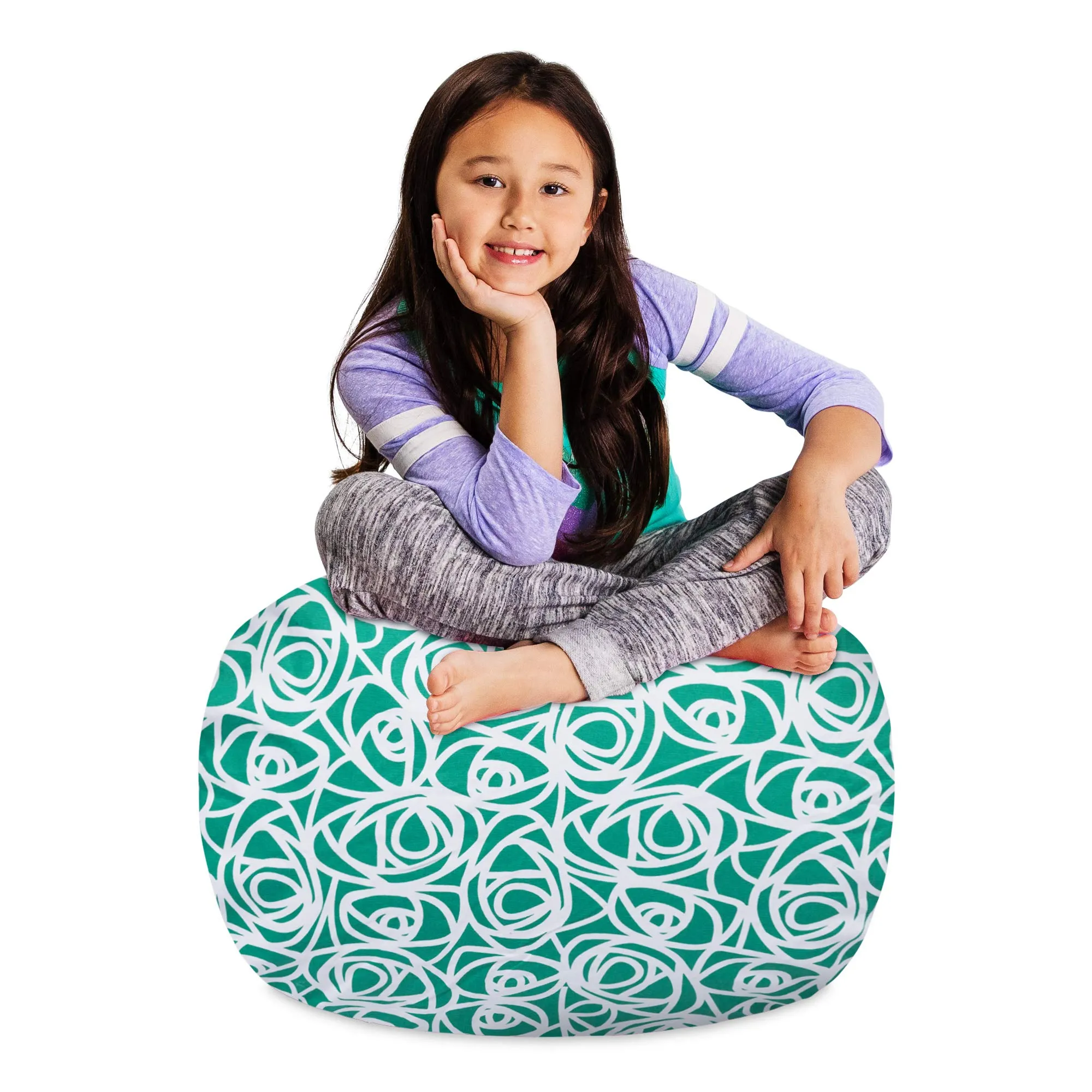 Posh Creations Kids Stuffed Animal Storage Bean Bag Chair Cover