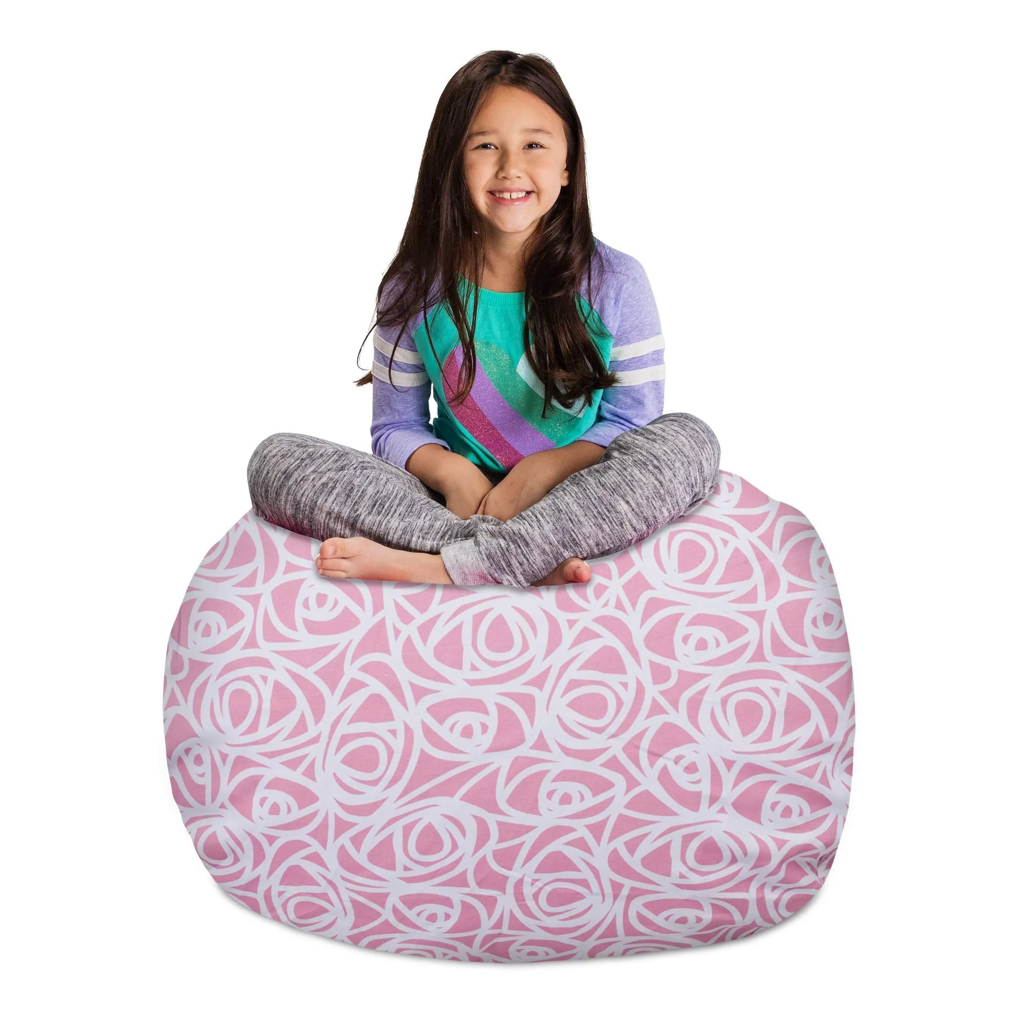 Posh Creations Kids Stuffed Animal Storage Bean Bag Chair Cover