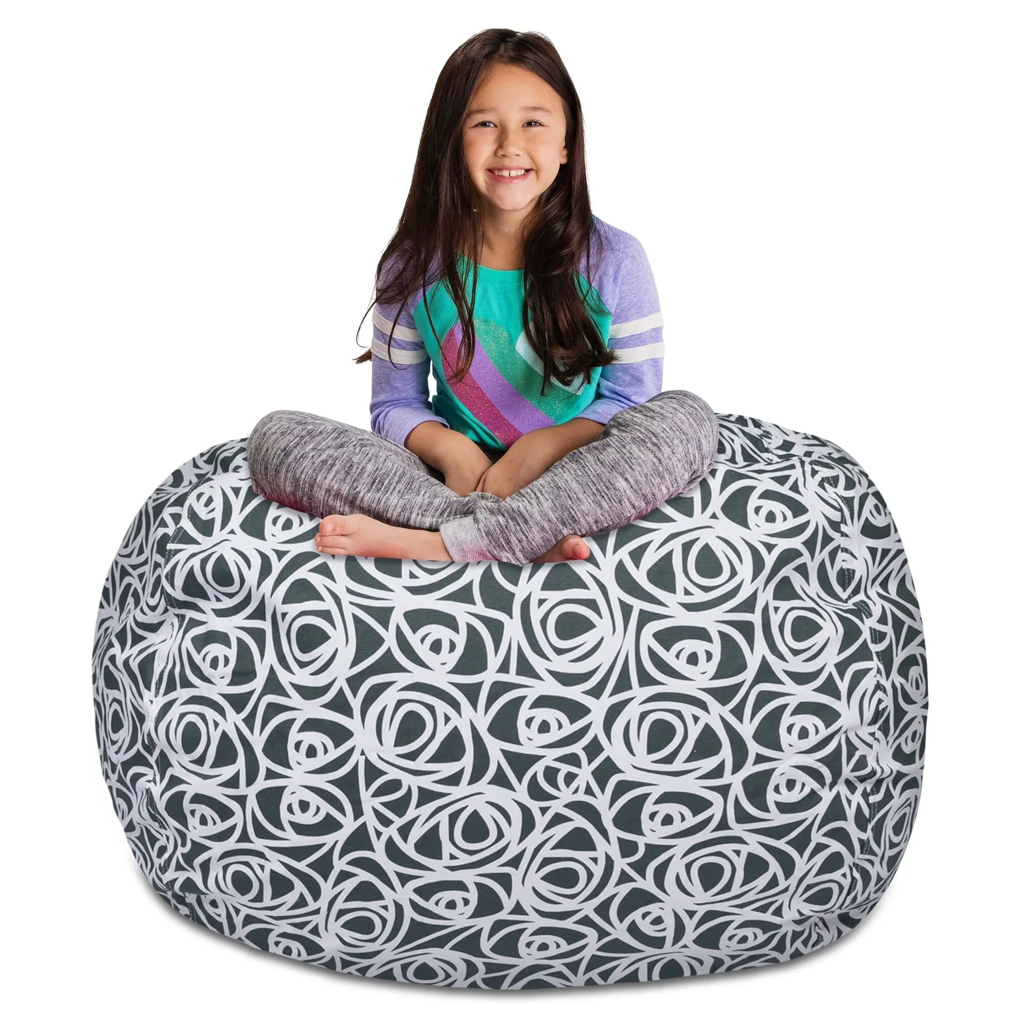 Posh Creations Kids Stuffed Animal Storage Bean Bag Chair Cover
