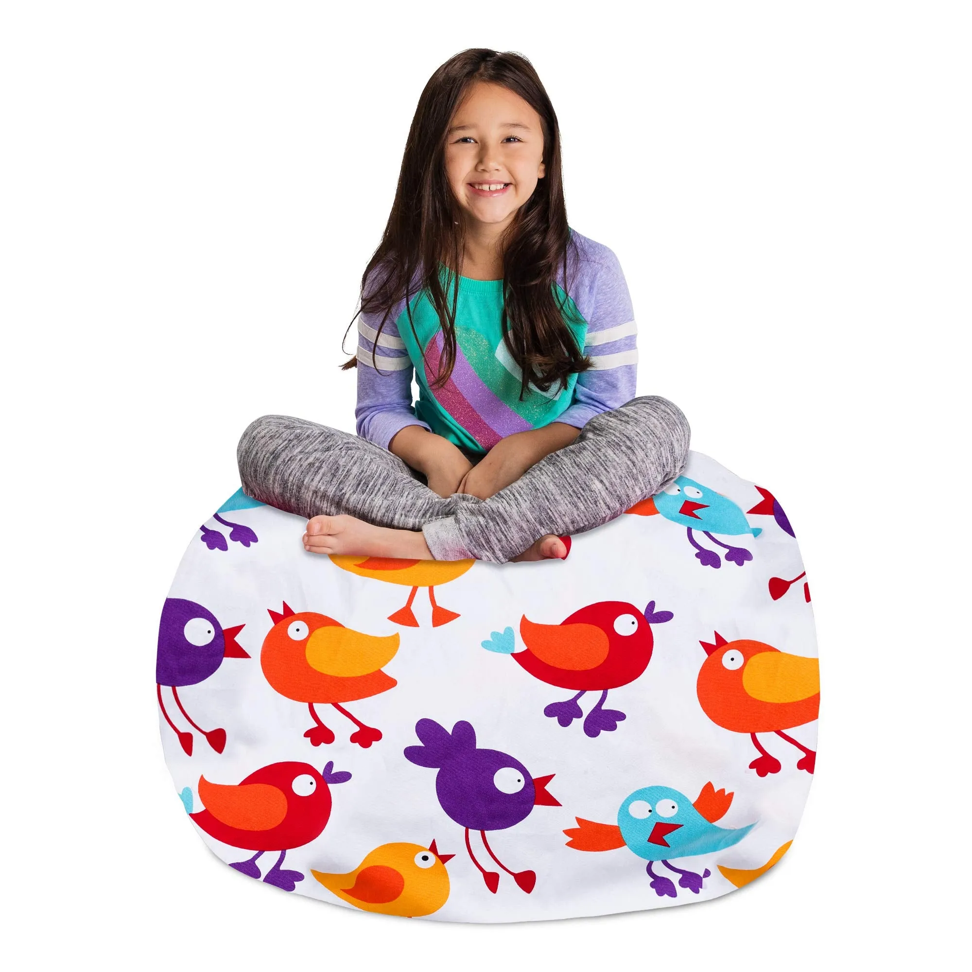 Posh Creations Kids Stuffed Animal Storage Bean Bag Chair Cover