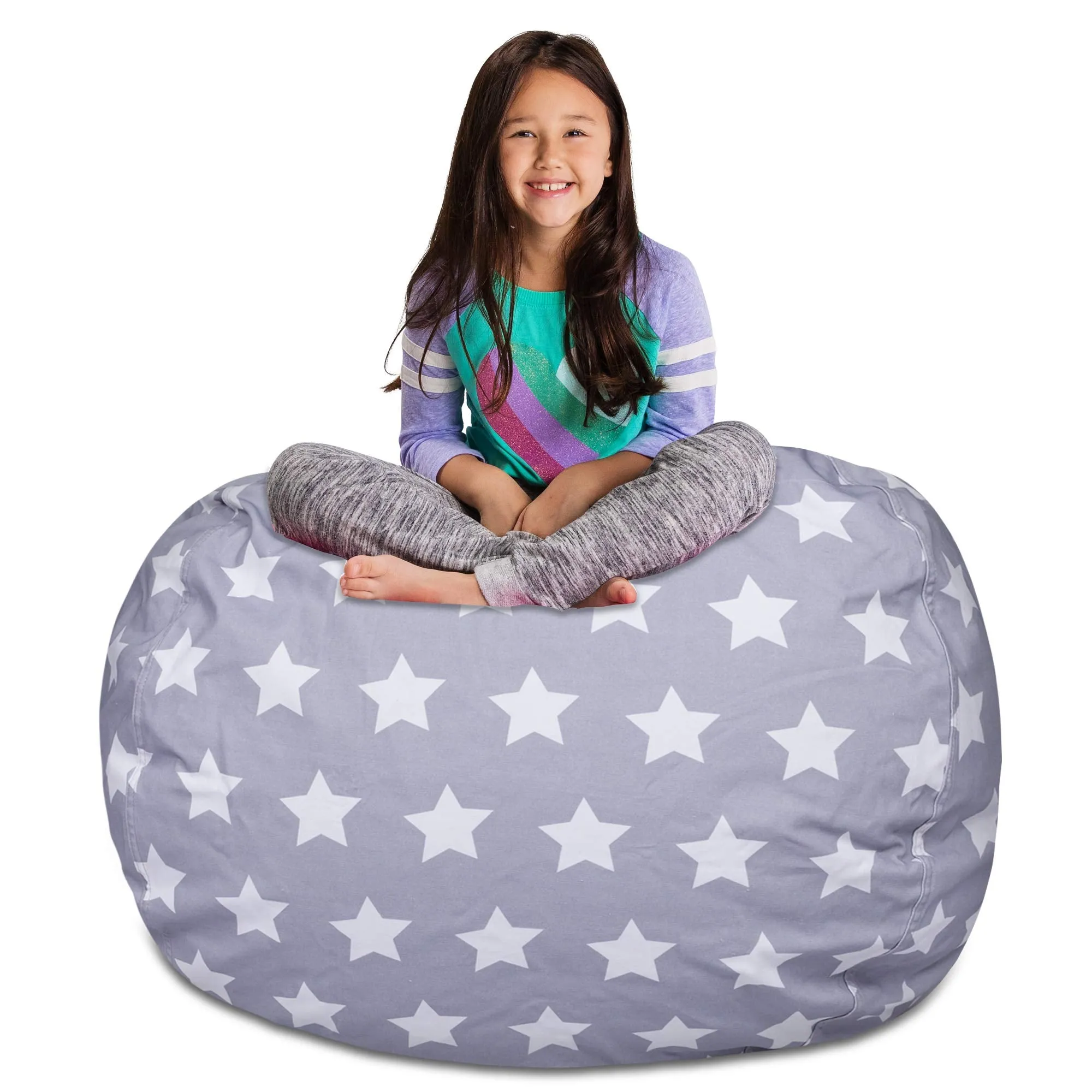 Posh Creations Kids Stuffed Animal Storage Bean Bag Chair Cover